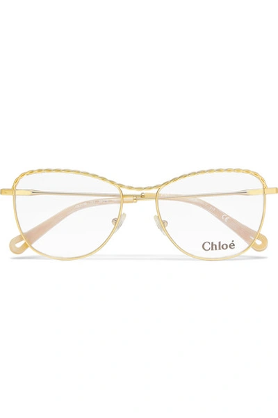 Chloé Aviator-style Gold-tone Optical Glasses