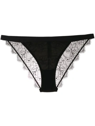 Love Stories Wild Rose Stretch-jersey And Lace Briefs In Black