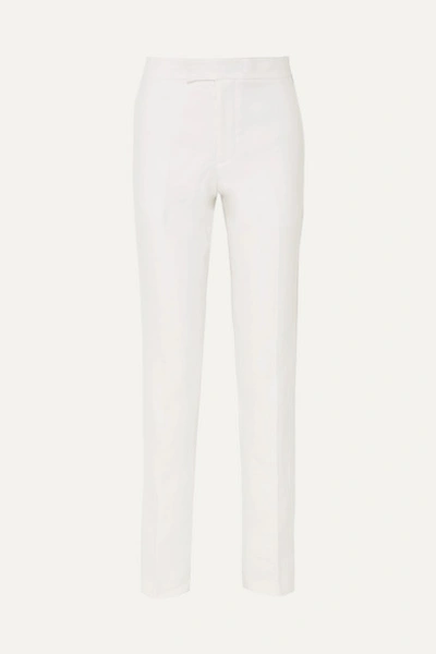 Helmut Lang Hemp And Cotton-blend Tapered Pants In Natural White