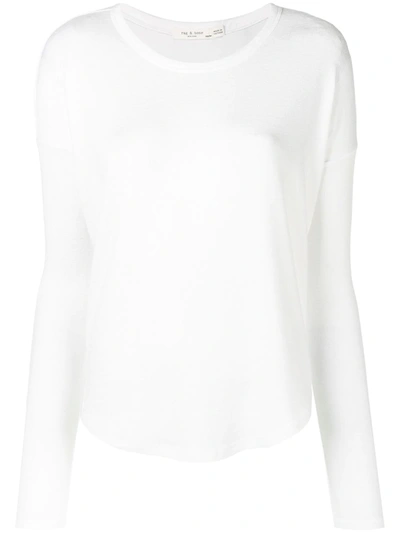 Rag & Bone Basic Longsleeved T-shirt In White
