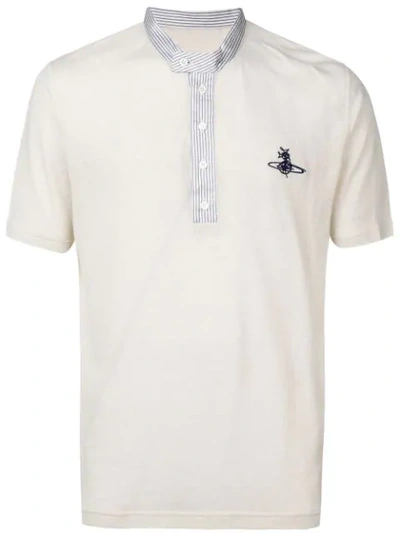 Vivienne Westwood Embroidered Logo Polo Shirt In Neutrals