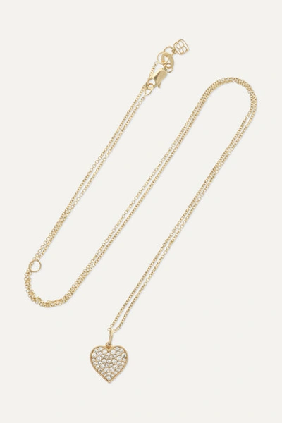 Sydney Evan Supersize Heart 14-karat Gold Diamond Necklace