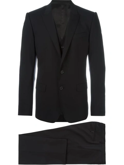 Dolce & Gabbana Formal Three-piece Suit In Black