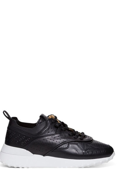 Tod's Panelled Lace-up Sneakers In Black