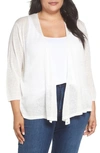 Nic + Zoe '4-way' Three Quarter Sleeve Convertible Cardigan In Milk White