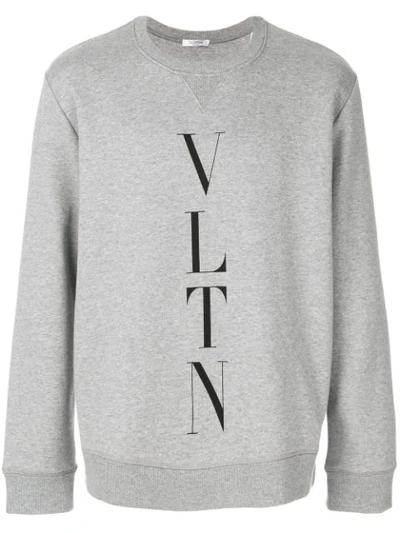 Valentino Logo-print Cotton-blend Sweatshirt In Grey