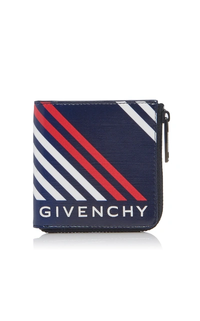 Givenchy Men's Lines-print Canvas Zip Wallet In Multi