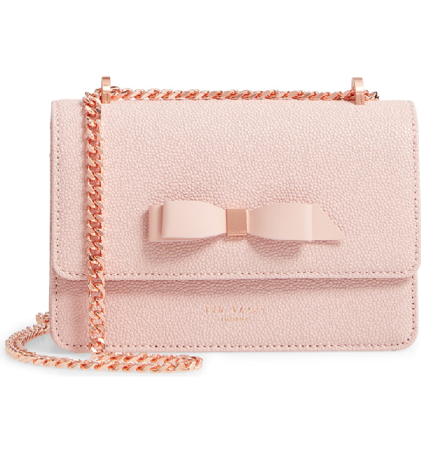 Ted Baker Jayllaa Bow Leather Crossbody Bag - Pink In Light Pink | ModeSens