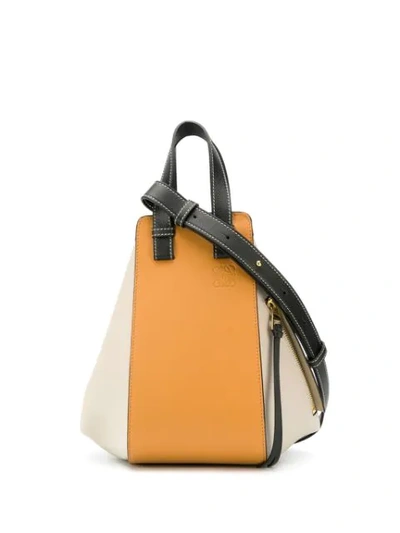 Loewe Hammock Small Colorblock Leather Satchel Bag In Neutrals