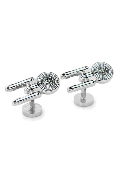 Cufflinks, Inc Starship Enterprise Cufflinks In Metallic Silver