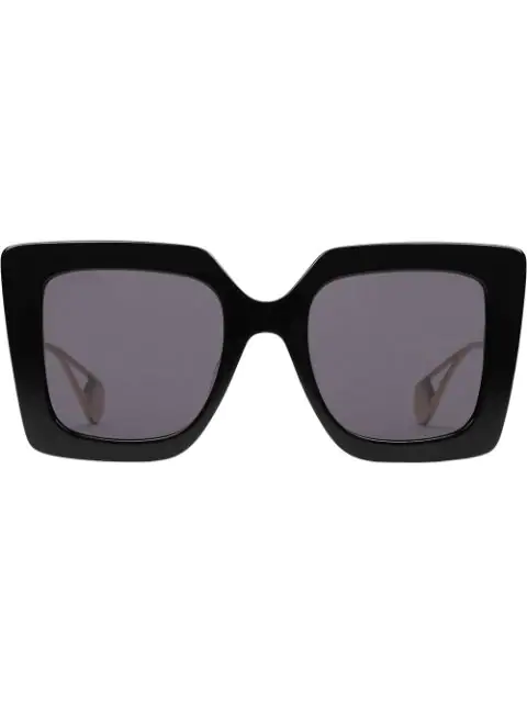gucci black square frame sunglasses