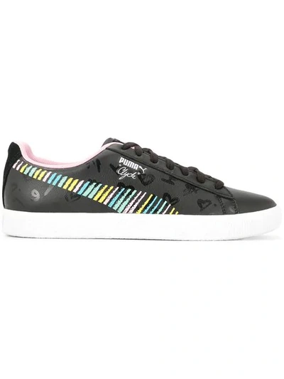 Puma Paneled Low Top Trainers In Black