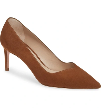 Stuart Weitzman Women's Anny 70 Pumps In Basket Brown Suede