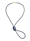 Temple St Clair 18k Yellow Gold Classic Royal Blue Leather Cord Necklace, 32 In Blue/gold