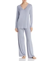 Natori Feathers Essential Long Pj Set In Slate Blue