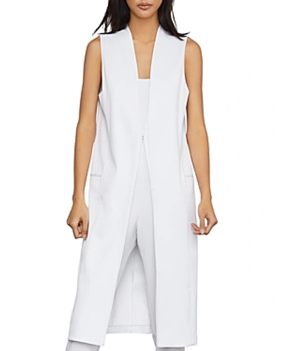 Bcbgmaxazria Satin Long Vest In Optic White ModeSens