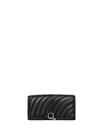 Chloé Chloe Long Quilted Wallet In Black