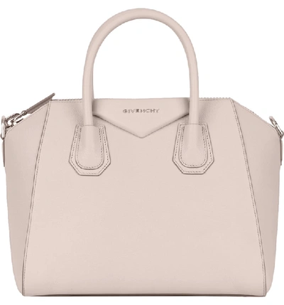 Givenchy 'small Antigona' Leather Satchel - White In Natural