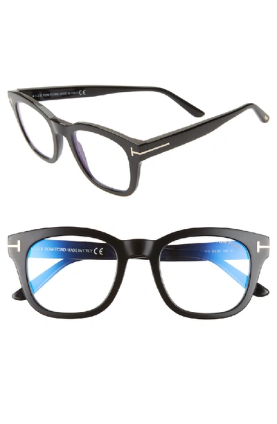 Tom Ford Blue Block Square Optical Frame In Black