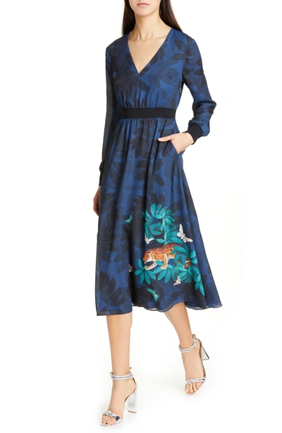 Ted Baker Emrall Houdini Long Sleeve Dress In Navy | ModeSens