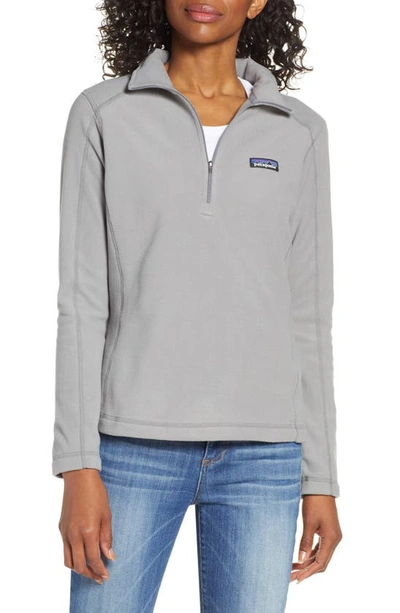 Patagonia Micro D(r) Quarter-zip Fleece Pullover In Feather Grey