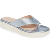 Patricia Green Casablanca Flip Flop In Ice Blue Leather