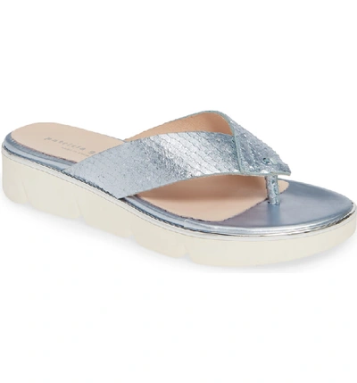 Patricia Green Casablanca Flip Flop In Ice Blue Leather