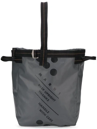 Marni Large Tote Bag In Grey