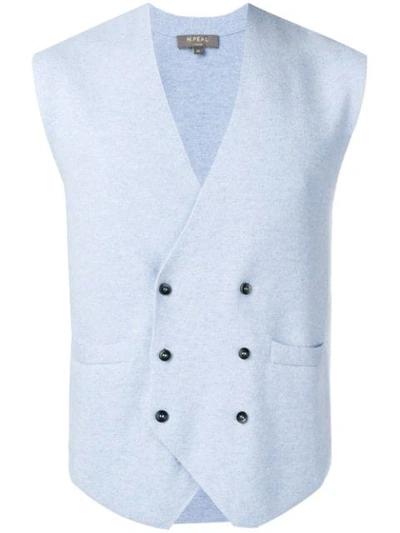 N•peal Cashmere Waistcoat In Blue