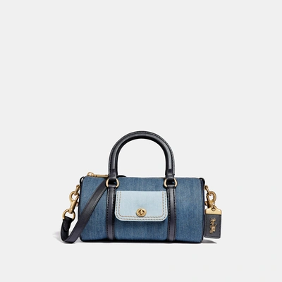 Coach Barrel Bag In Colorblock - Women's In Denim/brass | ModeSens