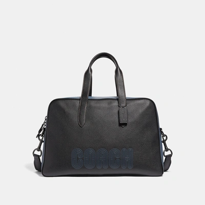 Coach Metropolitan Soft Carryall With Patch In Black/black Copper Finish