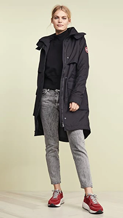 Canada Goose Cavalry Trench Coat In Black