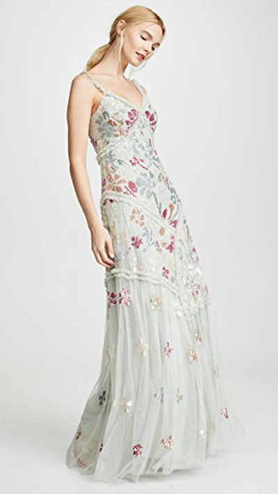 Needle & Thread Deconstructed Sequin Gown In Pistachio | ModeSens