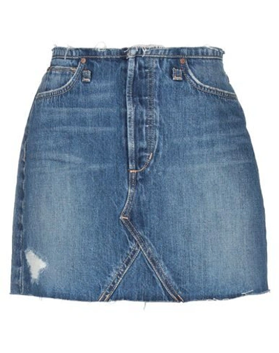 Joe's Jeans Distressed Denim Mini Skirt In Blue