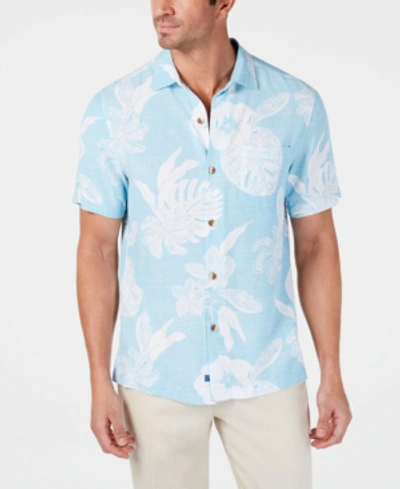 Tommy Bahama Men's Regular-fit Geometric Hawaiian Camp Shirt In Navy