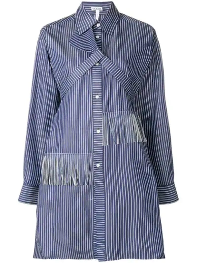 Loewe Striped Print Oversized Shirt In Blue/white
