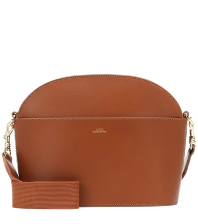 Apc Gabrielle Leather Shoulder Bag In Brown