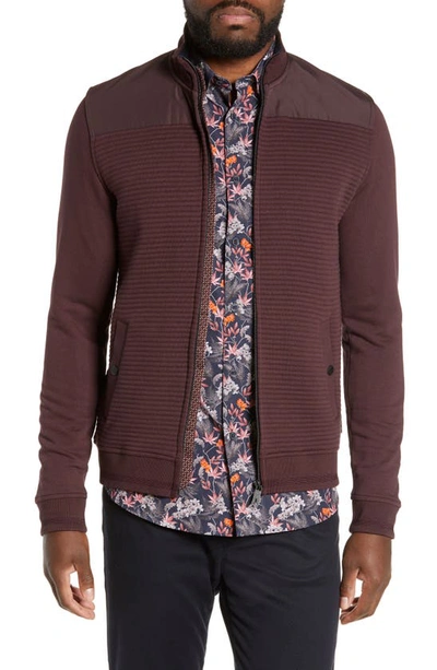 Ted Baker Sardin Quilted Jacket In Dark Red
