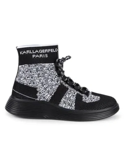 Karl Lagerfeld Logo High-top Sneakers In Black