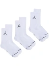 Nike Jordan Jumpman Basketball Crew Socks 3 Pack In White