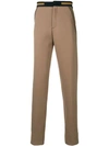 Fendi Striped Trim Tailored Trousers In Brown