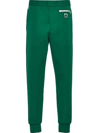 Prada Technical Jersey Trousers In Green