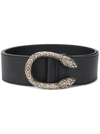 Gucci Tiger Head Buckle Belt - Black