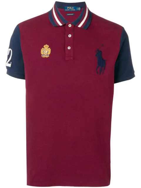 Polo Ralph Lauren Embroidered Crest Logo Polo Shirt In Red | ModeSens