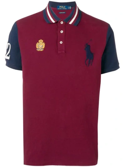 Polo Ralph Lauren Embroidered Crest Logo Polo Shirt In Red
