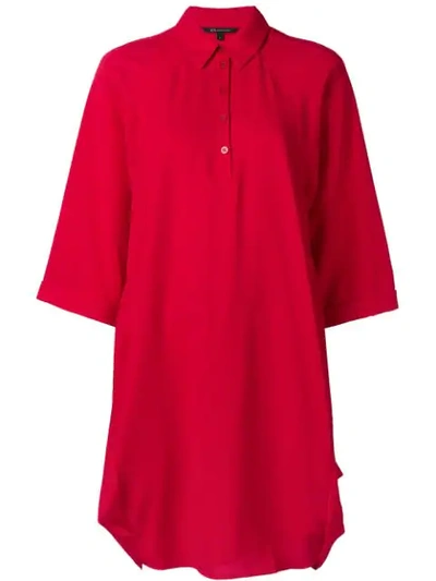 Armani Exchange Oversized Polo Dress In Red