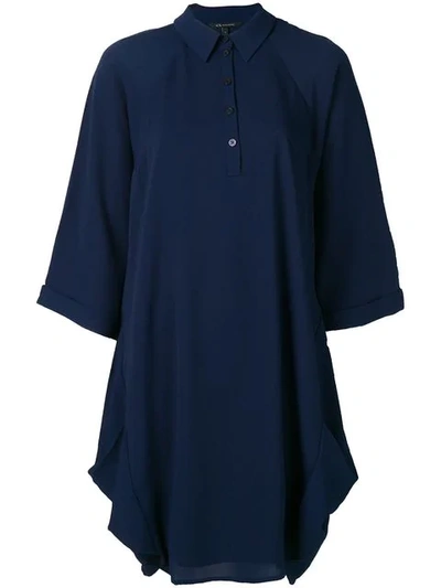 Armani Exchange Oversized Polo Dress In Blue