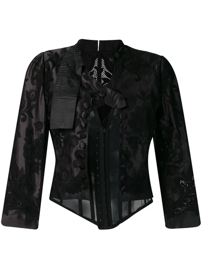 Dolce & Gabbana Lace-embellished Corset Jacket In Black