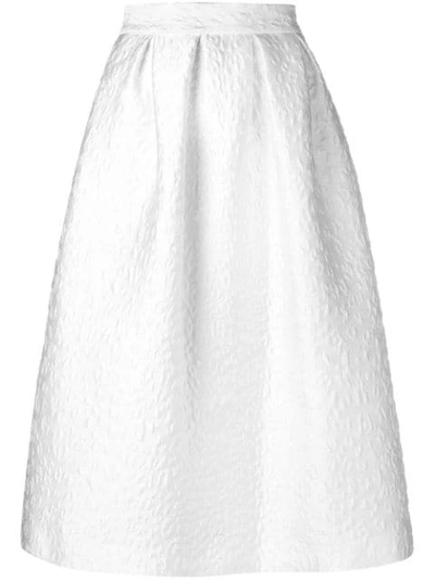 P.a.r.o.s.h Leopard Cloqué Skirt In White