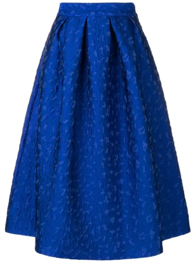 P.a.r.o.s.h Leopard Cloqué Skirt In Blue